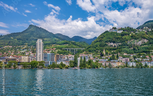 View of Montreux on Lake Geneva, Switzerland.