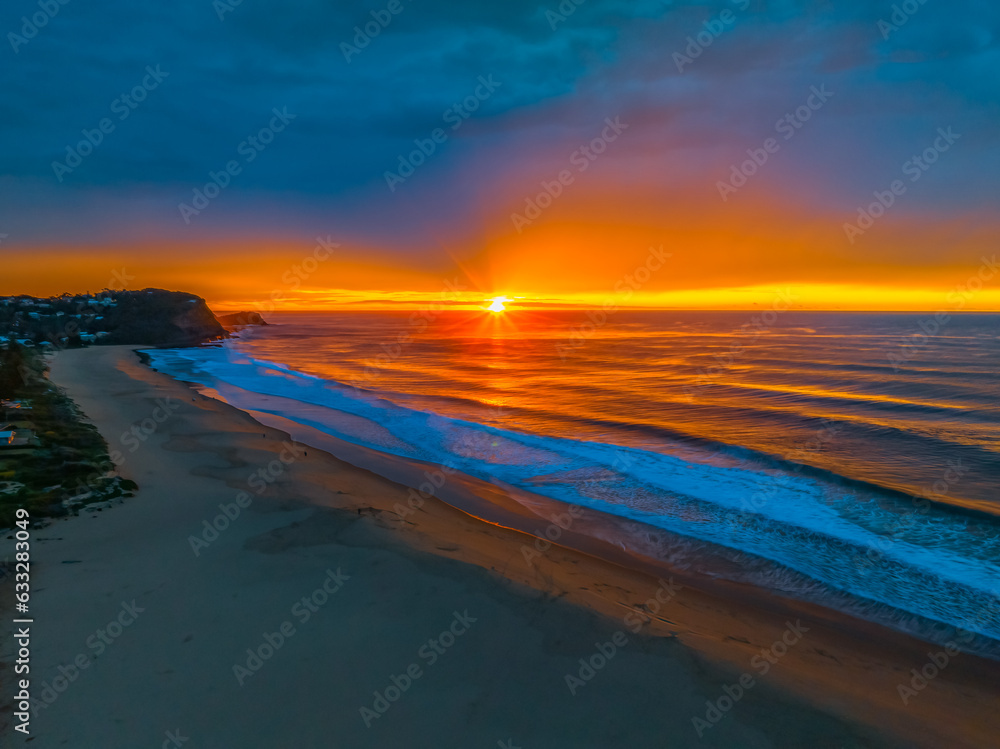 Sunrise at the seaside and lagoon with cloud cover Sunrise at the seaside and lagoon with cloud cover