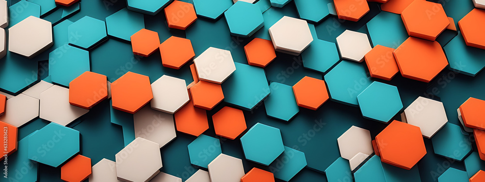 Colorful hexagon wall texture background. 3d rendering. Colorful hexagon wall texture background. 3d rendering.