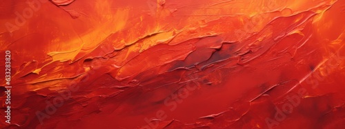Closeup of abstract rough red orange colorful multicolored art painting texture, with oil or acrylic brushstroke, pallet knife paint on canvas (Generative Ai).