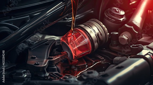 Car receive meticulous attention as a coolant flush and refill are performed, safeguarding the engine's well-being and performance, a testament to the dedication of automotive experts. Generated by AI photo