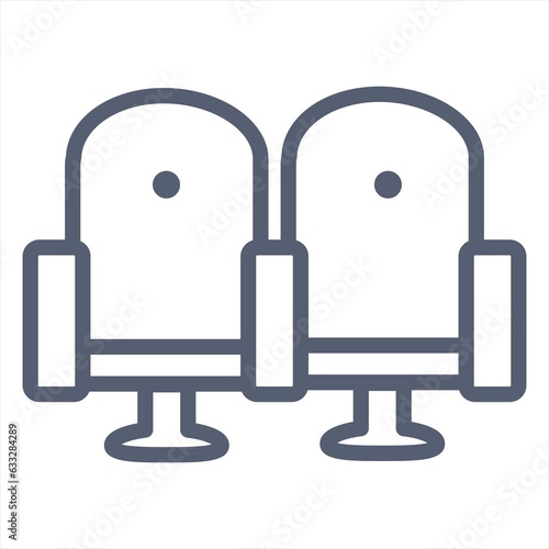 Cinema seat linear icon. Modern outline Cinema seat logo concept on white background from Entertainment and Arcade collection. Suitable for use on web apps, mobile apps and print media. photo