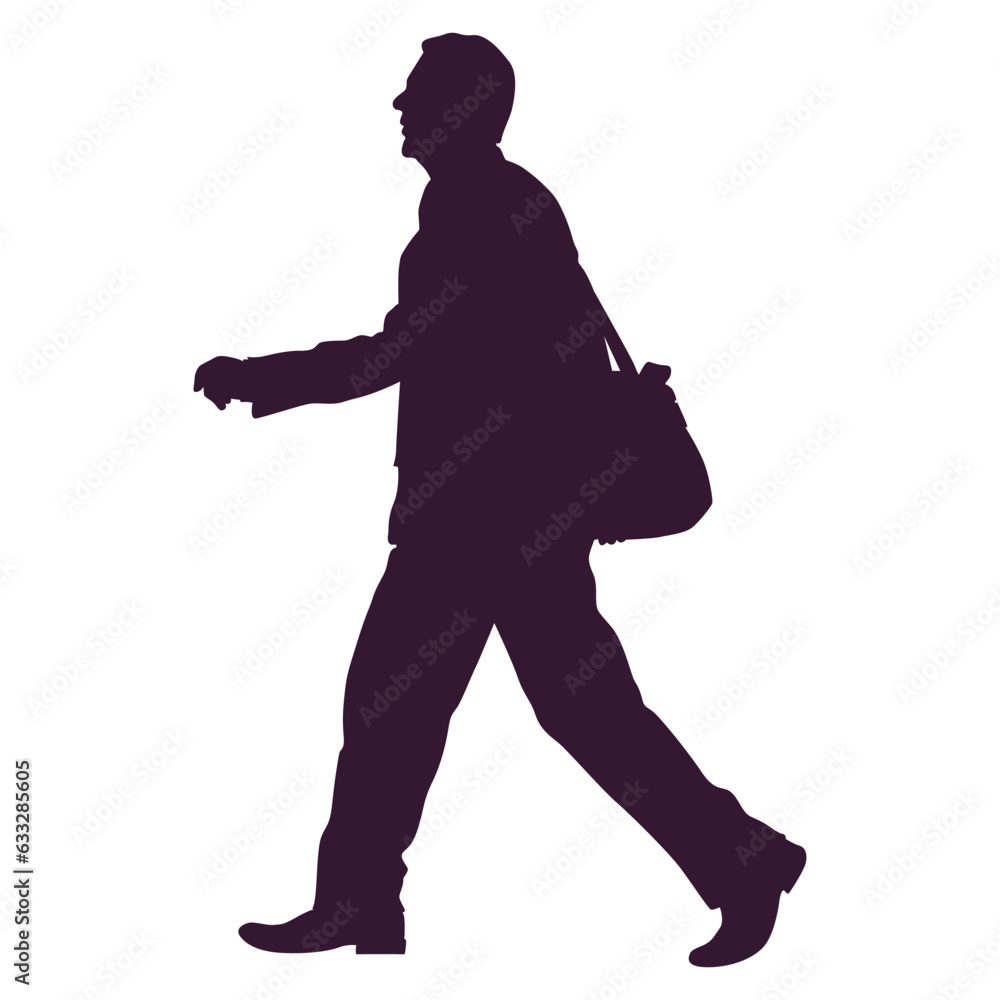 Free vector hand drawn walking silhouette set
