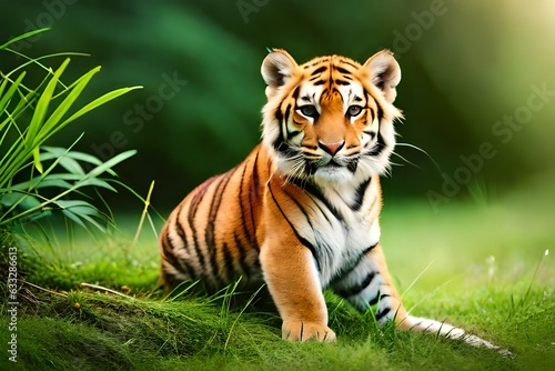 tiger in the grass