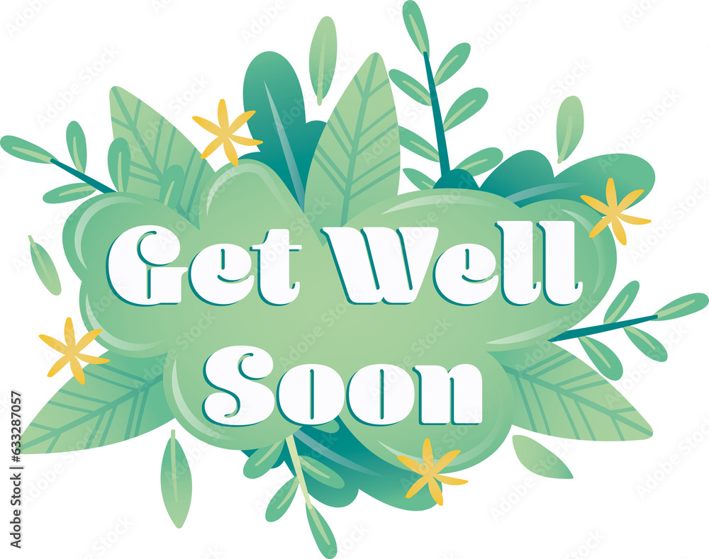 Digital png illustration of get well soon text on transparent ...