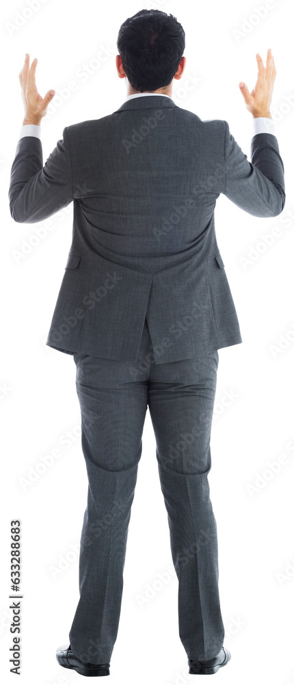 Digital png photo of back view of angry asian businessman standing on transparent background Digital png photo of back view of angry asian businessman standing on transparent background
