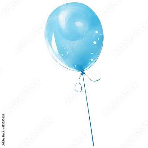 Single blue balloon birthday illustration