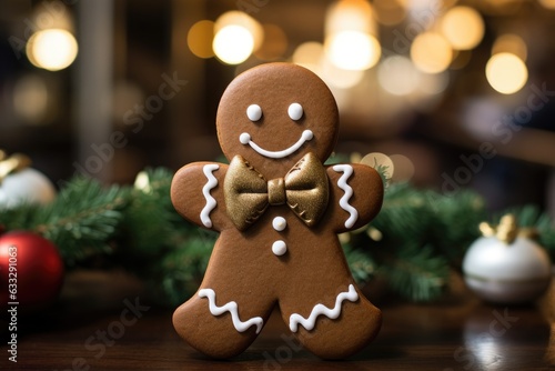Seasonal cookie charm Gingerbread man with joyful icing details 