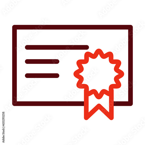 Diploma Thick Line Two Colors Icon Design