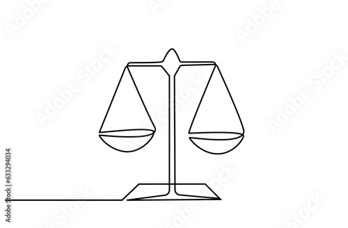 scales of justice simple icon line art