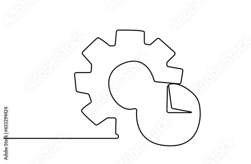 industry gear wheel time efficiency icon line art