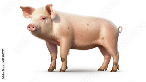 Pig on the white isolated background