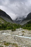 river bed of Navisence in Val d'Anniviers, Valais