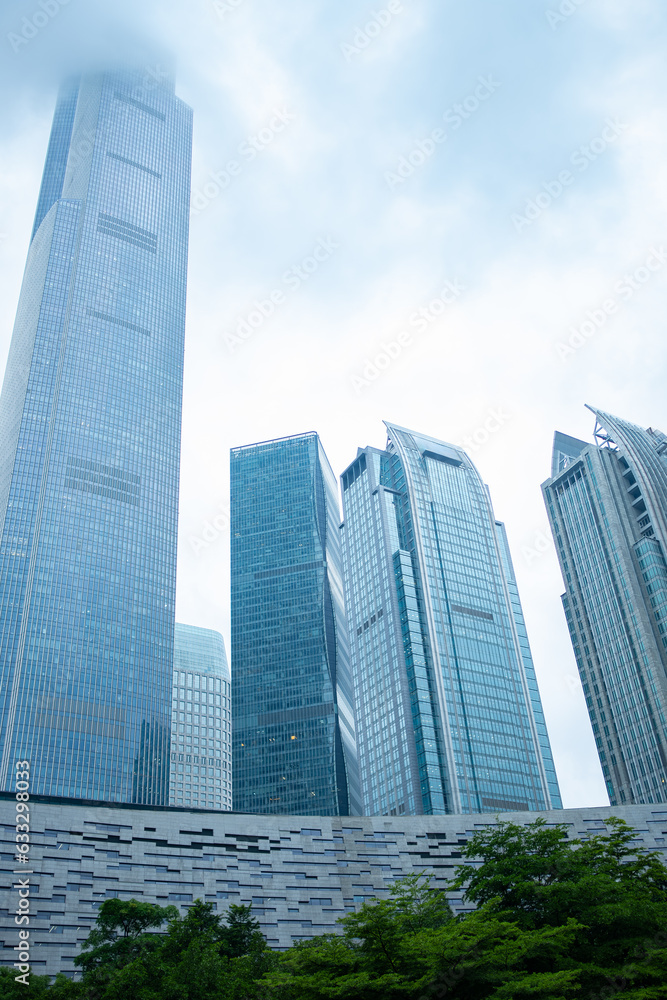 commercial buildings in a cloudy day vertical composition commercial buildings in a cloudy day vertical composition