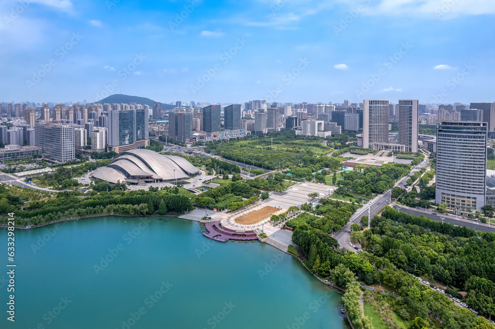 Aerial photography of the urban scenery of Hefei; Anhui; China