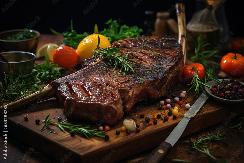 Tomahawk steak close-up Tomahawk steak close-up