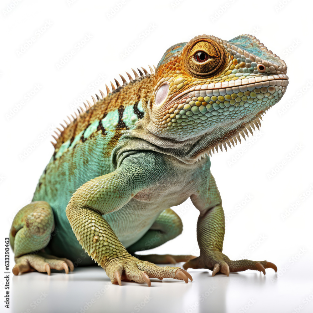 Obraz premium Studio shot of a Peruvian woman with a baby llama isolated on a pure white background.