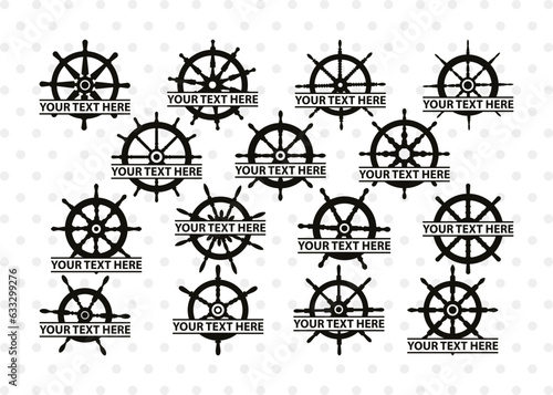 Ship Wheel Split Monogram, Ship Wheel Silhouette, Nautical Svg, Wheel Marine Svg, Ship Wheel SVG Cut Files, SB00087