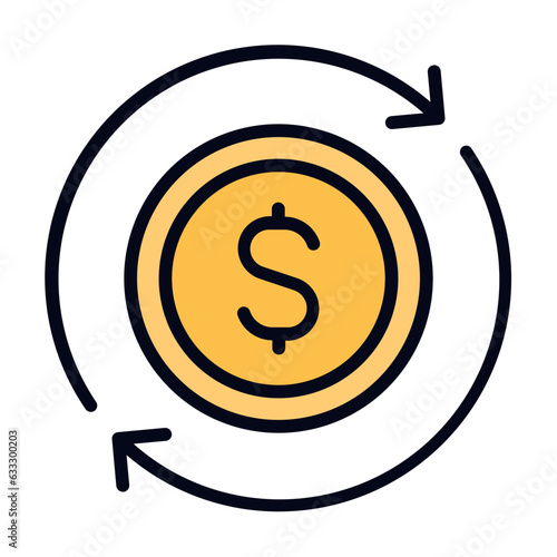 return filled line icon