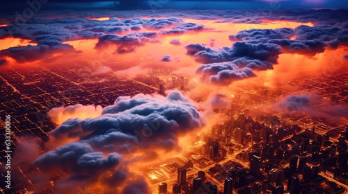 Surreal Aerial Cityscape at Twilight