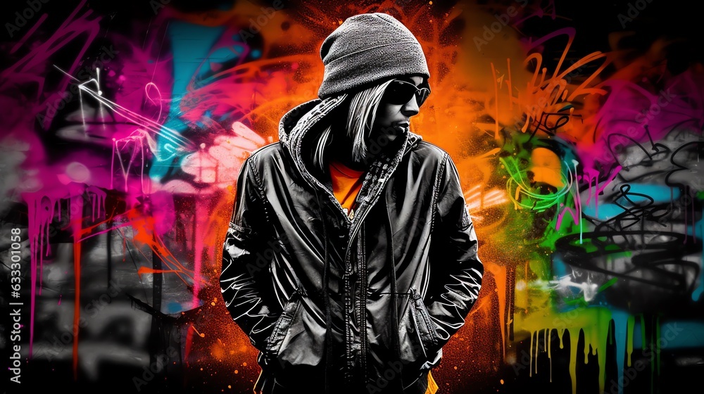 Portrait of a Person in front of a Graffiti Wall
