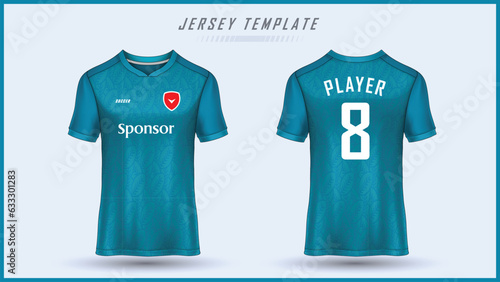 Premium soccer jersey design front and back for printing