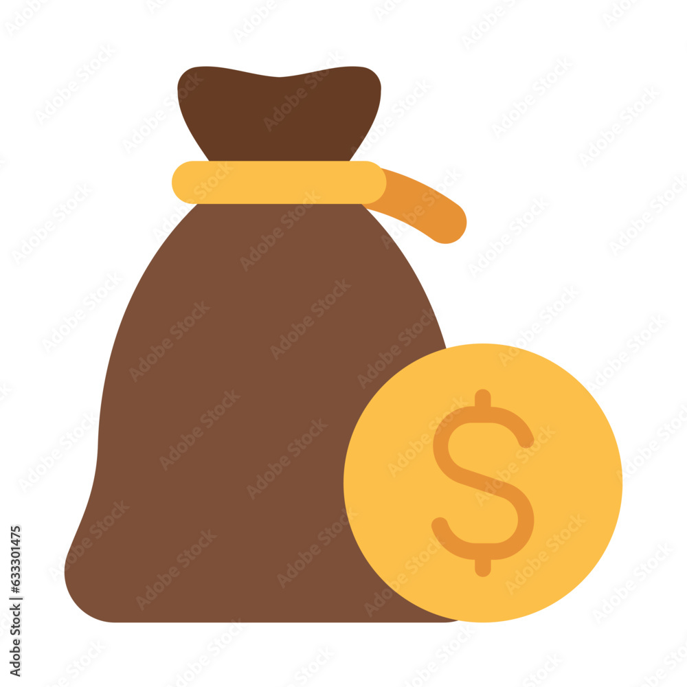 money bag flat design icon money bag flat design icon