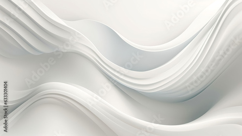 Abstract white background with smooth lines, generative AI.