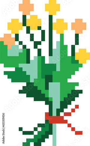 Flower Bouquet pixel art vector imag