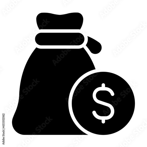 money bag glyph icon photo