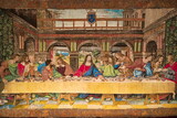 Tapestry of the Last Supper of Jesus as a copy of Leonardo da Vinci's work