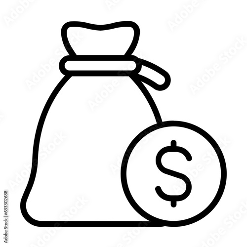 money bag outline icon photo