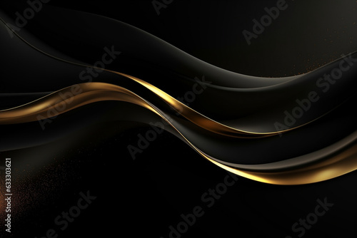 Black background with soft texture decorated with Shiny golden lines. black gold luxury background