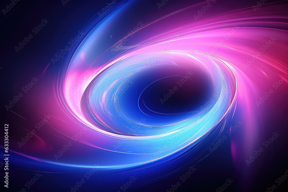 energy concept curved neon lines with colorful background with abstract shape glowing in ultraviolet spectrum.