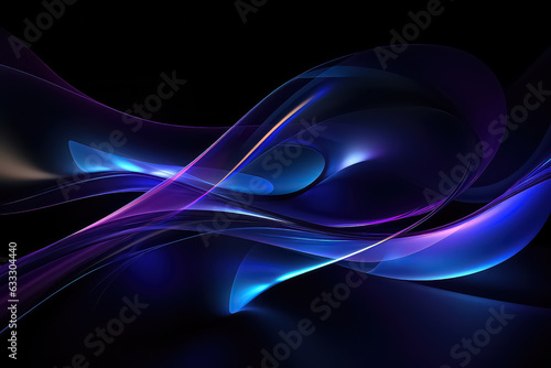 abstract futuristic background with blue glowing neon moving high speed wave lines