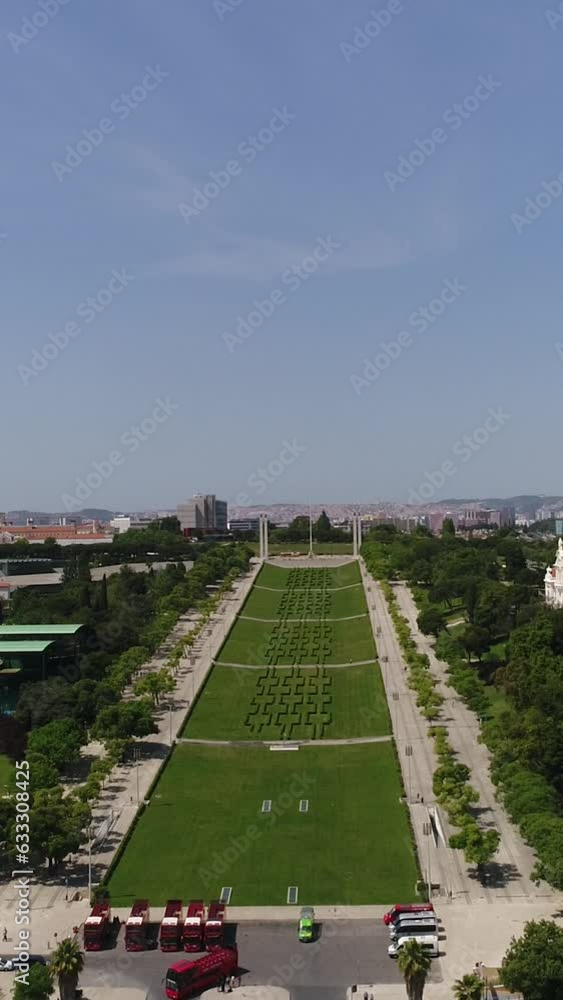 Vertical Video of Park Eduardo VII in Lisboa Portugal Vertical Video of Park Eduardo VII in Lisboa Portugal