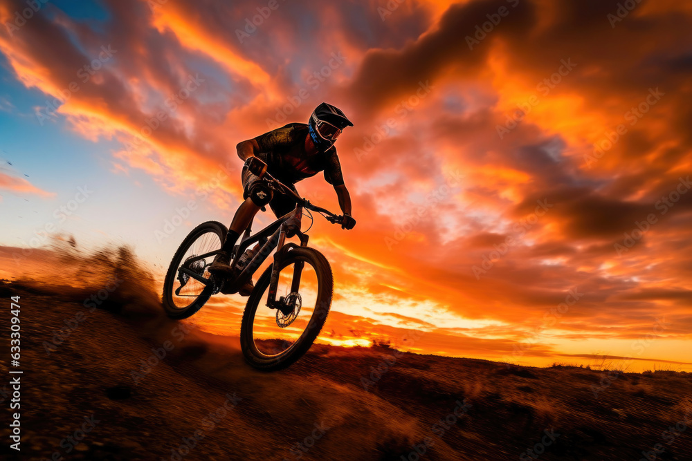 Obraz premium Biking at Golden Hour
