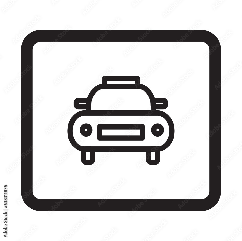 Taxie icon, Simple illustration of Public Transport Related Vector Line Icons. transportation icon with simple line design isolated on white background.