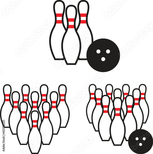 Bowling icon vector illustration. bowling ball and pin sign and symbol.