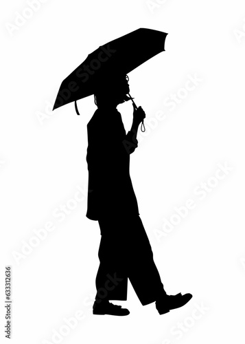 Vector design set women with umbrella silhouete