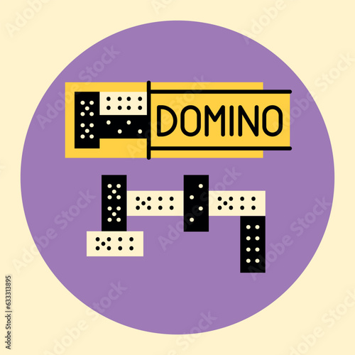 Domino game color line icon.