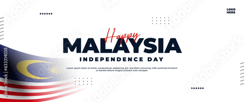 happy malaysia independence day greeting banner with flag elements