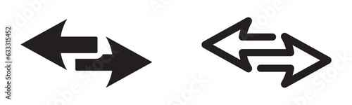 Set of transfer icons. Arrows transfer symbol. Exchange, arrow to left and right.