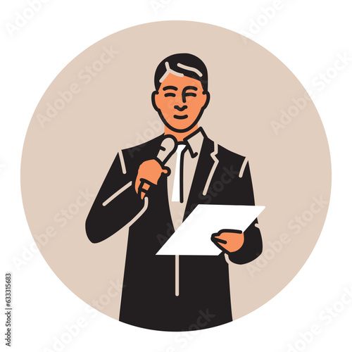 Wedding presenter color line icon.