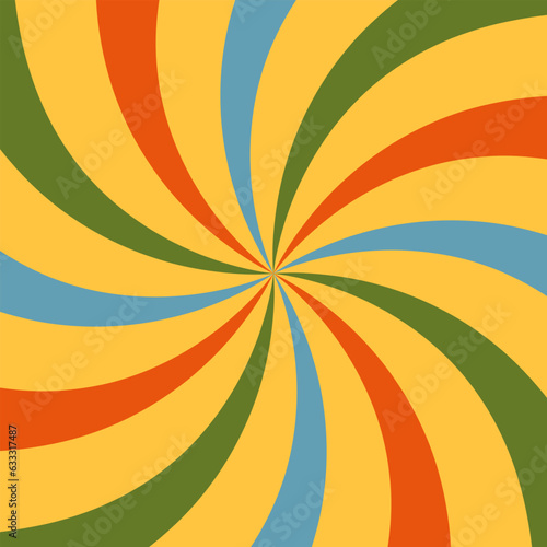 Retro 70s and 60s psychedelic groovy hippie background. Vector illustration © malinka_bond