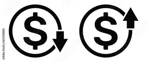 U.S.D Dollar cost Icon design and vector illustration.