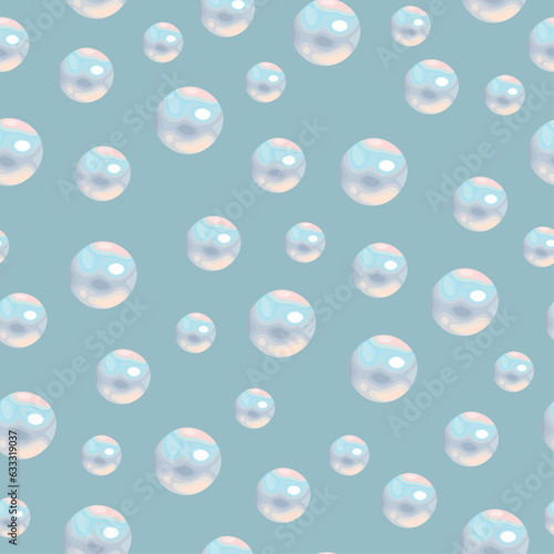 Blue and pink pearls vector seamless background