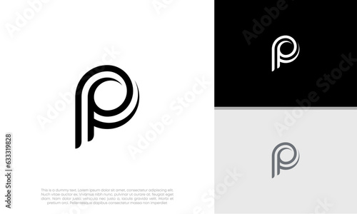 Initials P logo design. Initial Letter Logo. Innovative high tech logo template.