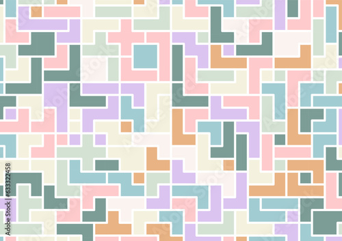 Tetris soft colorful smooth geometric square random pattern wallpaper background