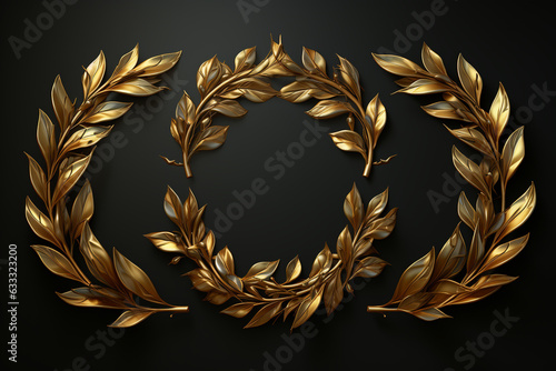 Obraz na płótnie golden laurels icon isolated 